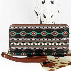NWT Aztec western faux Leather wallet